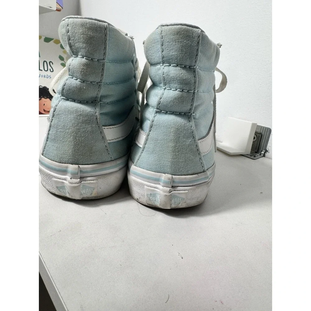 VANS Sk8 Hi Baby‎ Blue Classic Canvas Lace Up Skate Shoes Men's 6.5 Women's 8